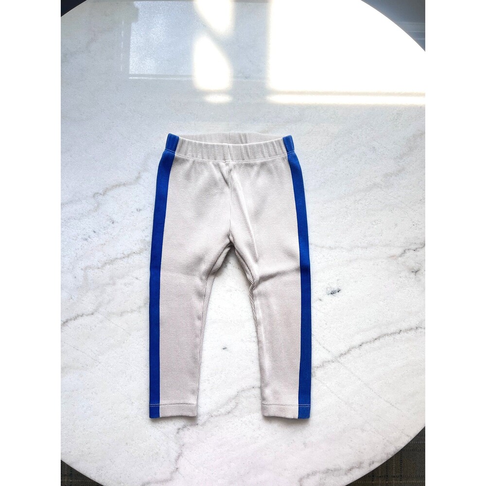 Zara Kids Beige Leggings with Blue Stripes Size 3-4 Years